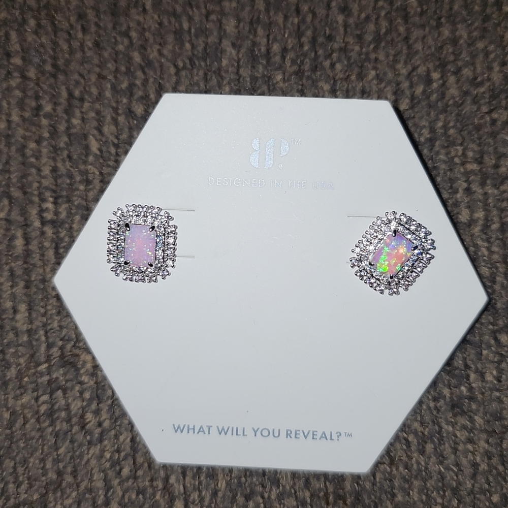 Dazzling Silver and Opal Halo Earrings